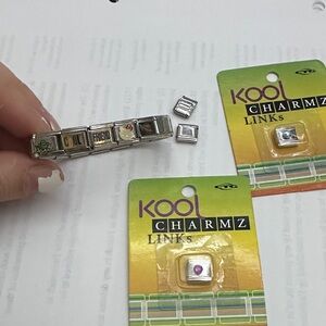 Kool Charmz Italian Link Silver Bracelet, Hello Kitty and Friendship Charms